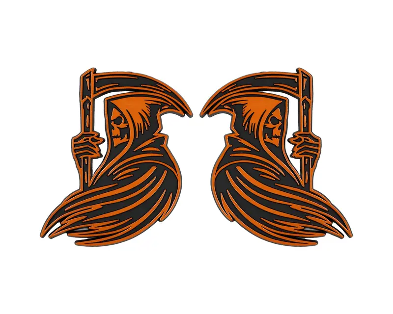 Grim Reaper Emblem - Left And Right - Orange 1