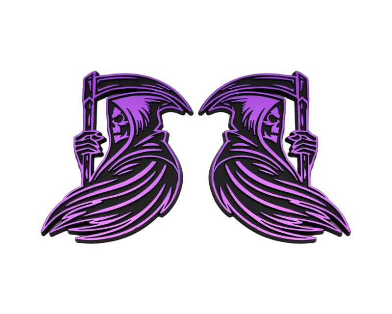 Grim Reaper Emblem - Left And Right - Purple 1