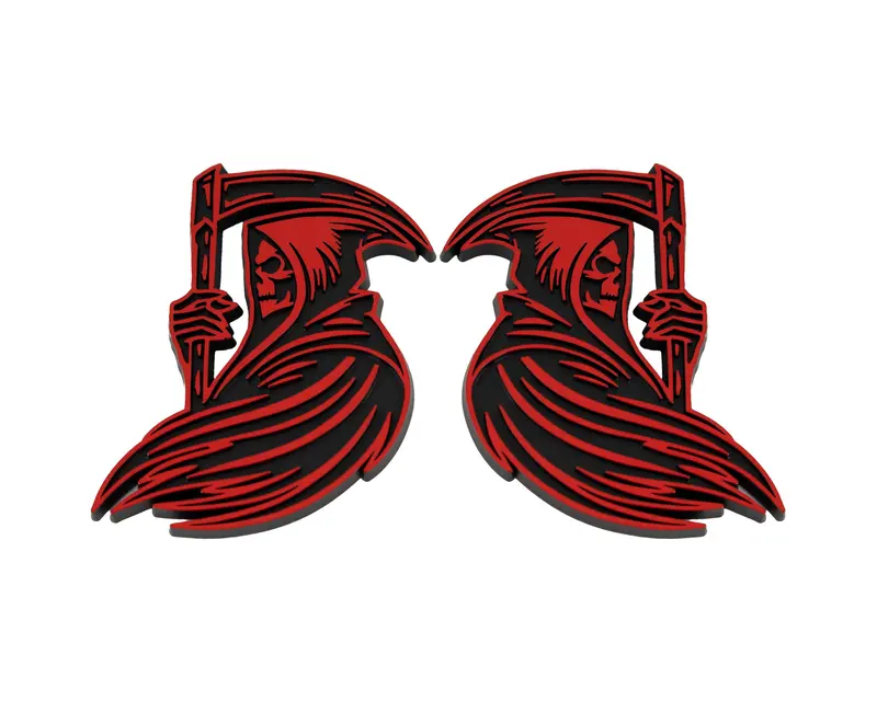 Grim Reaper Emblem - Left And Right - Red 1