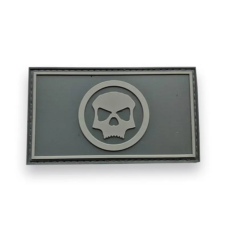 Infamous Paintball "Circle Skull" Full Style Patch - Grey 1