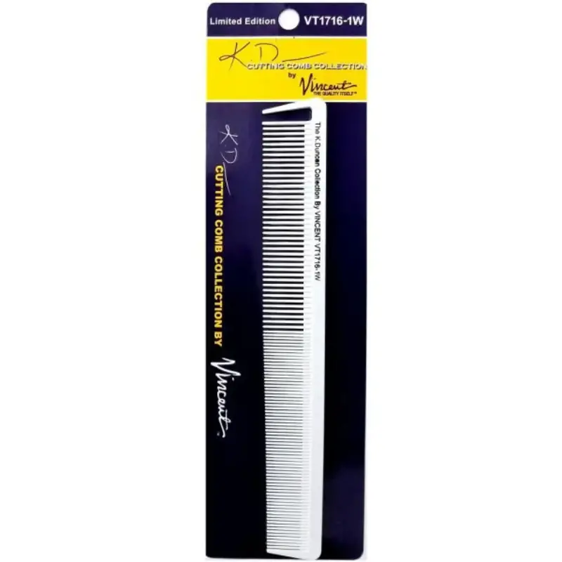 Kd Vincent White Ceramic Hook Cutting Comb - 8.5" 1
