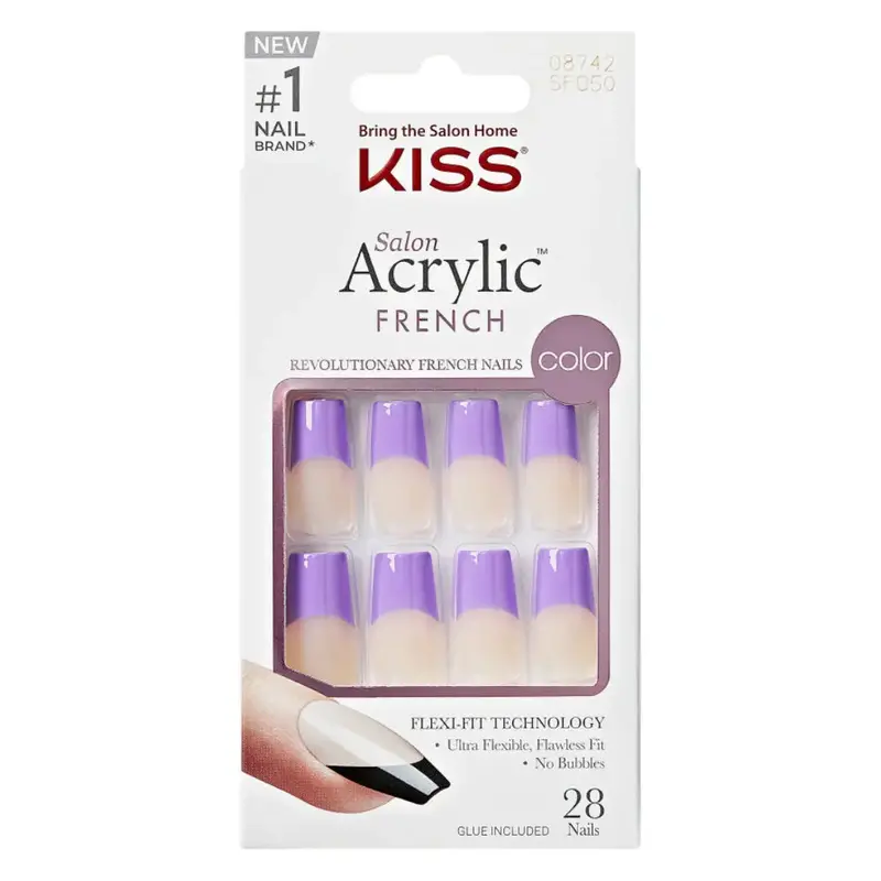 Kiss Salon Acrylic French Nails - Flames 1
