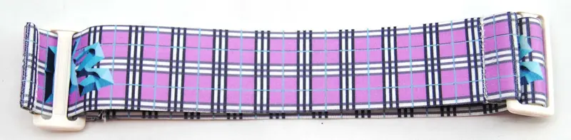 Km Goggle Strap - Pink Plaid - White Clips 1
