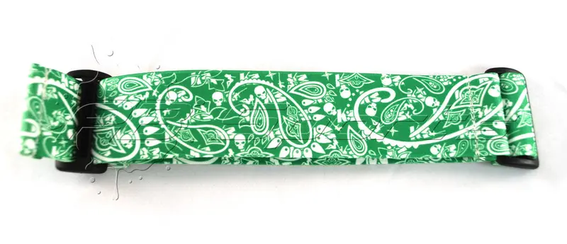 Km Strap - Bandana - Green With White 1