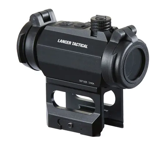 Lancer Tactical 2 Moa Micro Red Dot Sight With Riser Mount - Black 2