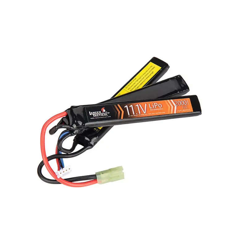 Lancer Tactical Airsoft 11.1V 2000Mah 15C Triple Butterfly Lipo Battery 1