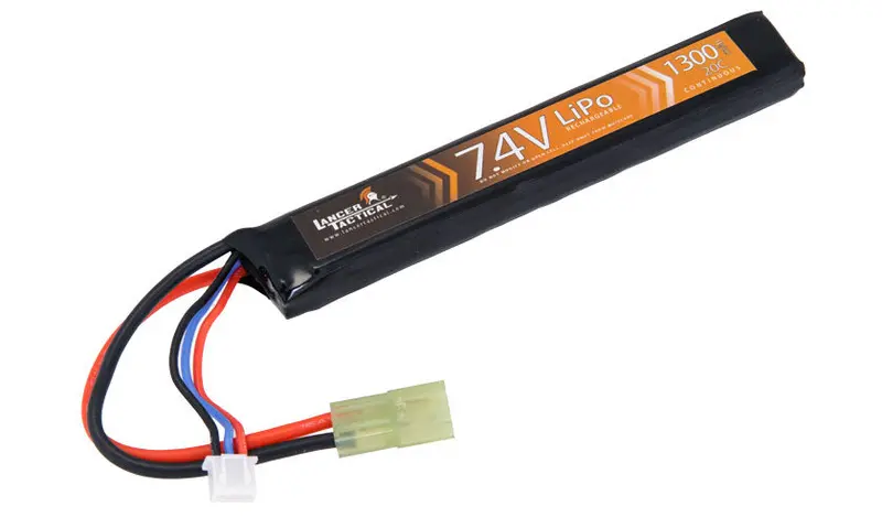 Lancer Tactical Airsoft 7.4V 1300Mah 20C Stick Lipo Battery 1