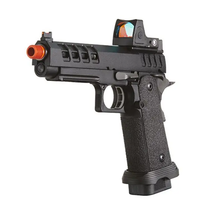 Lancer Tactical Heracles Hi-Capa Green Gas Blowback Airsoft Pistol W/ Reflex Sight - Black 1