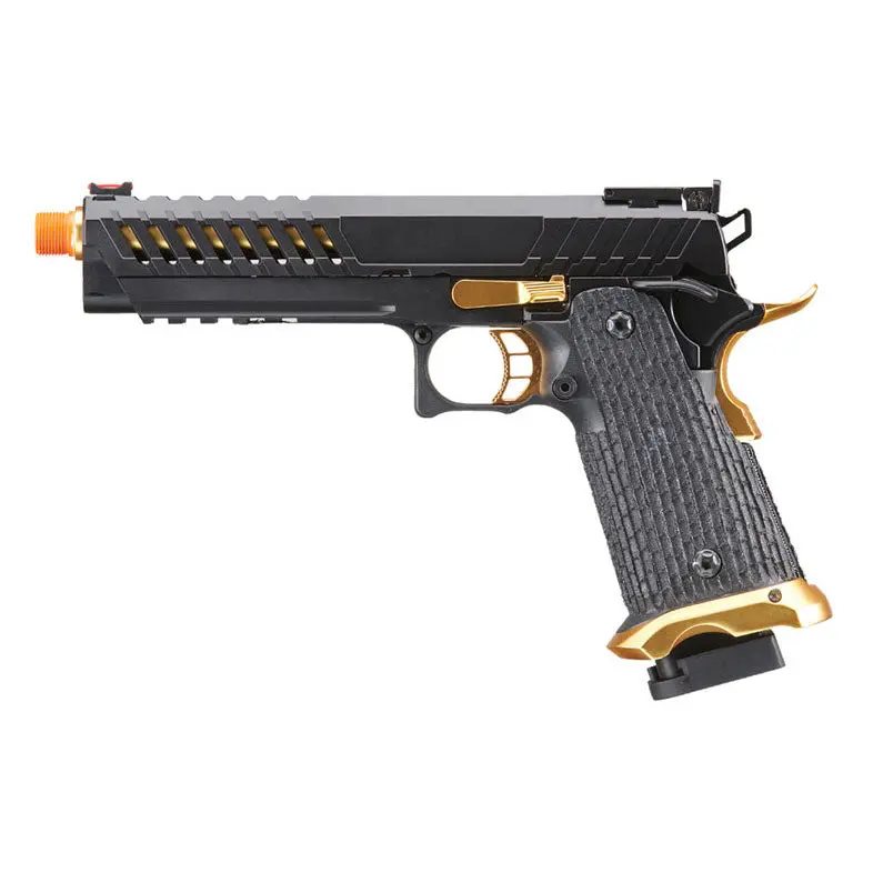 Lancer Tactical Knightshade Hi-Capa Gas Blowback Airsoft Pistol - Black & Gold 1