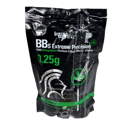 Lancer Tactical Seamless Airsoft Bio Bbs 1Kg Bag - 4000 0.25G White 1