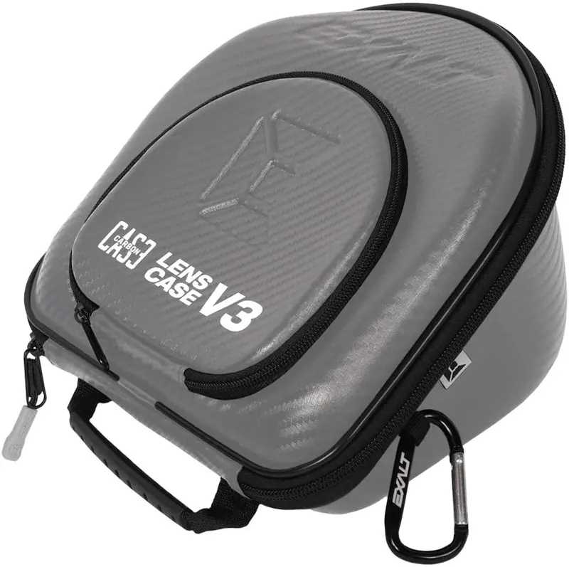 Limited Edition Exalt Universal Carbon Lens Case V3 - Charcoal Grey / Cyan Microfiber 1