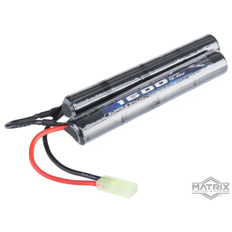 Matrix High Output 9.6V 1600Mah Nunchuck Style Airsoft Battery Pack - Small Tamiya 1