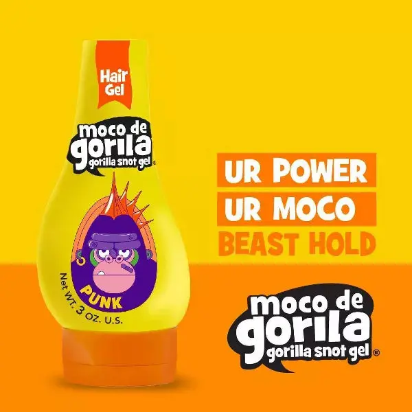 Moco De Gorila Gorilla Snot Gel – Punk Yellow | Extreme Hold Styling Gel – Choose Size 2