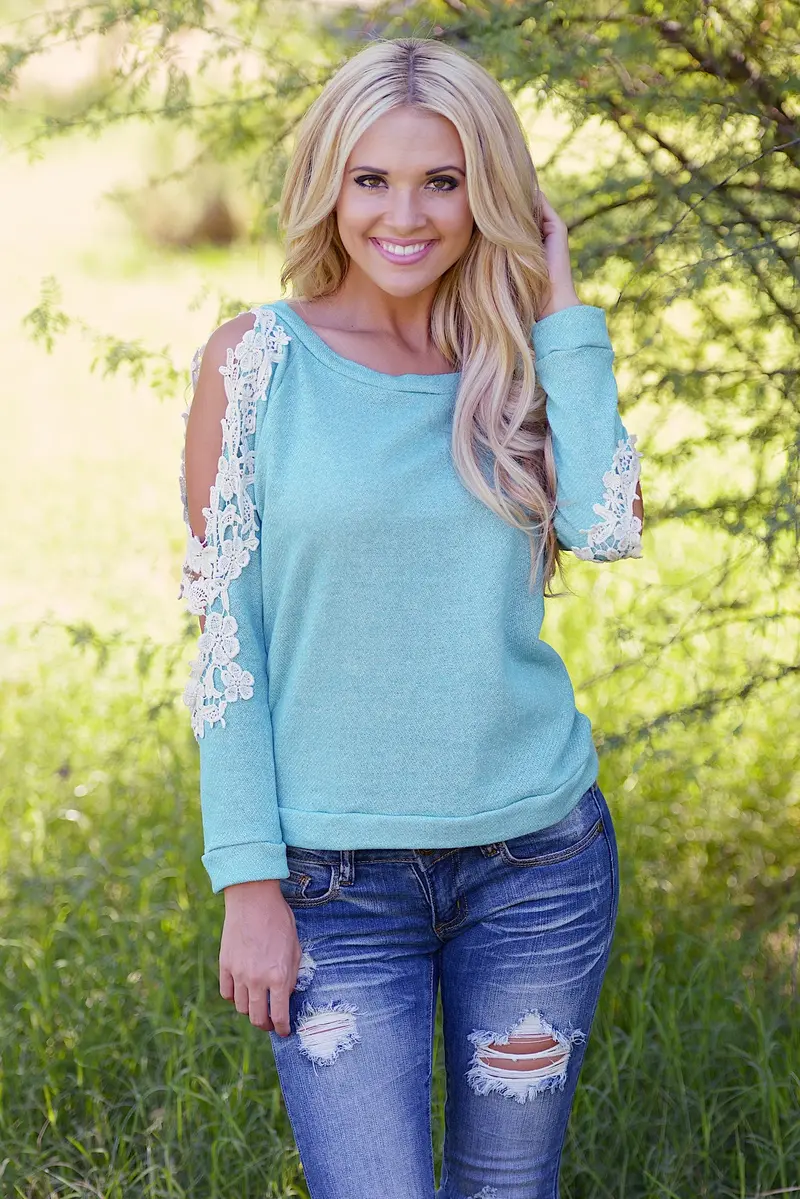 My Reason To Smile Sweater- Aqua 1