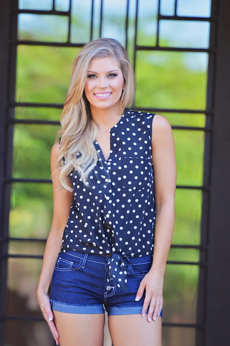 Never The Wrong Time For Polka Dots Top - Black 1