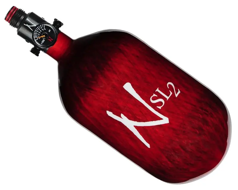 Ninja 68Ci 4500Psi Sl2 Hpa Paintball Tank - Red - Ultralite Regulator 1