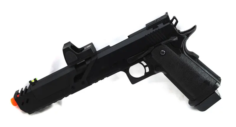 Nuprol Raven Hi-Capa Dragon 7 + Bds Full Metal Gas Blowback Pistol - Black 1