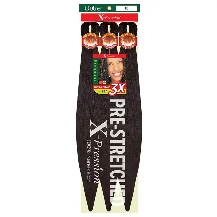 Outre Xpression Pre-Stretched Braiding Hair 3X's Pack - 52" 1