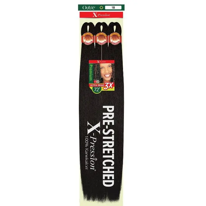 Outre Xpression Pre-Stretched Braiding Hair 3X's Pack - 72" 1