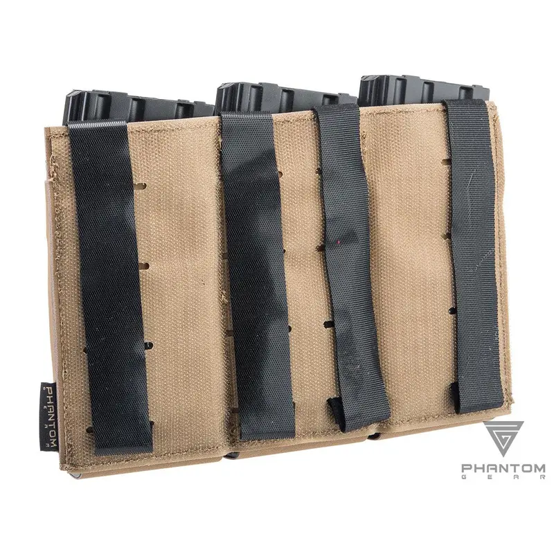 Phantom Gear Front Flap Triple Magazine "Morale" Pouch - Coyote Brown - Ver 2 2