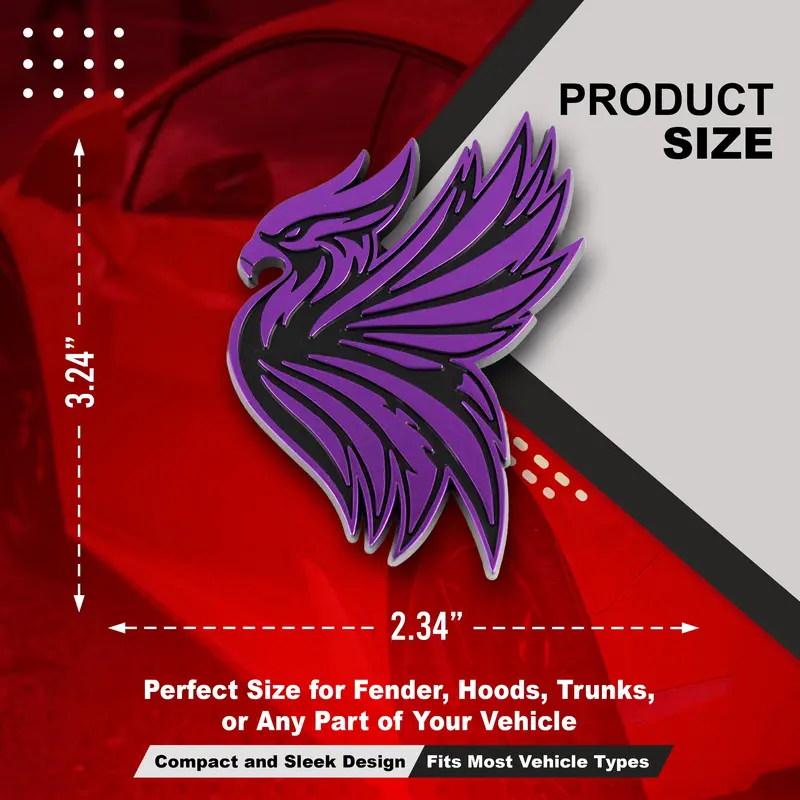 Phoenix Emblem - Left And Right - Purple 2