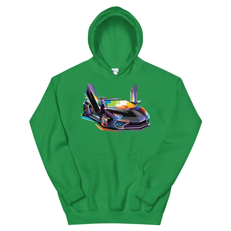 Pop Art Supercar Hoodie – Retro-Futuristic Vibe
