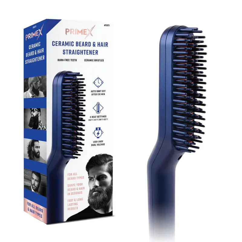Primex Ceramic Beard & Hair Straightener - Blue 1