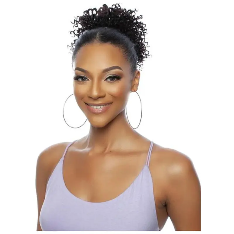 Pristine Queen 100% Human Hair Coil Curl Afro Ponytail 1