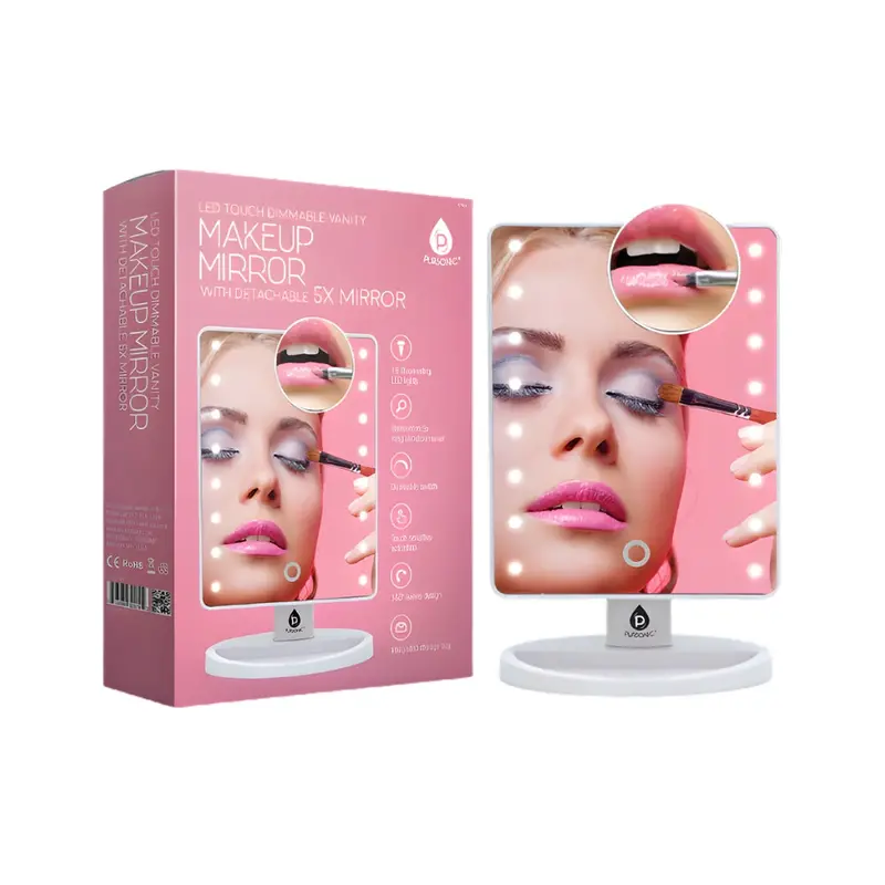 Pursonic Led Lighted Vanity Makeup Mirror | Dimmable Touch Mirror With 5X Magnification 1