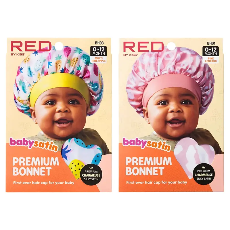 Red By Kiss Baby Satin Hair Bonnet Sleep Cap - Choose Color 1