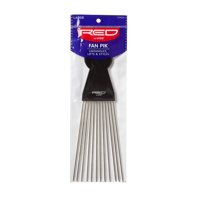 Red By Kiss Professional Fan Pik – Large | Volumizing Afro & Curl Lift Comb 1