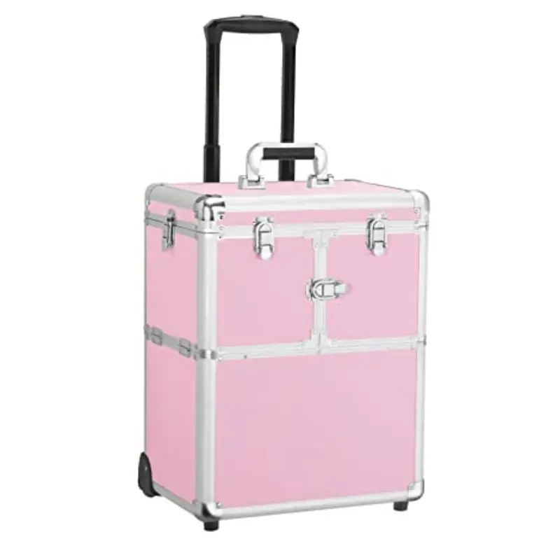 Rolling Portable Makeup Case – Medium | Professional Wheeled Cosmetic Organizer 2