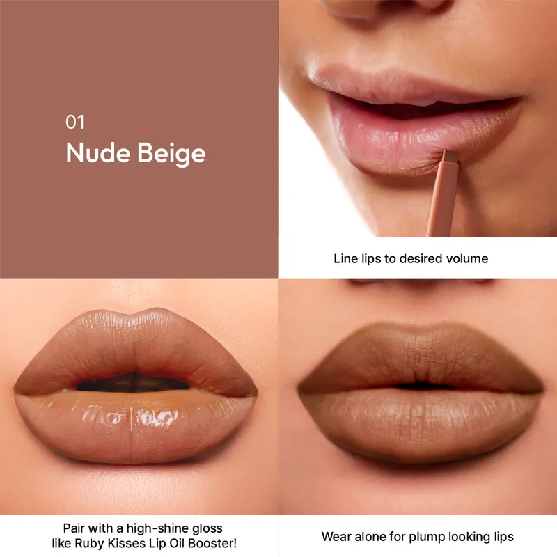 Ruby Kisses Plumping Lip Liner | Long-Lasting Define & Enhance Pencil – Choose Color 3