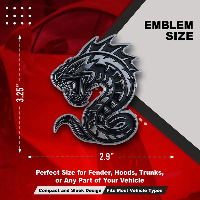 Serpent Emblem - Left & Right - Chrome 2
