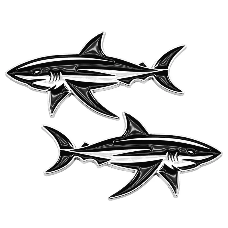 Shark Emblem - Left And Right - Chrome 1