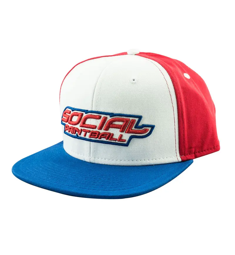 Social Paintball Snapback Hat - Social Usa, Red White And Blue 1