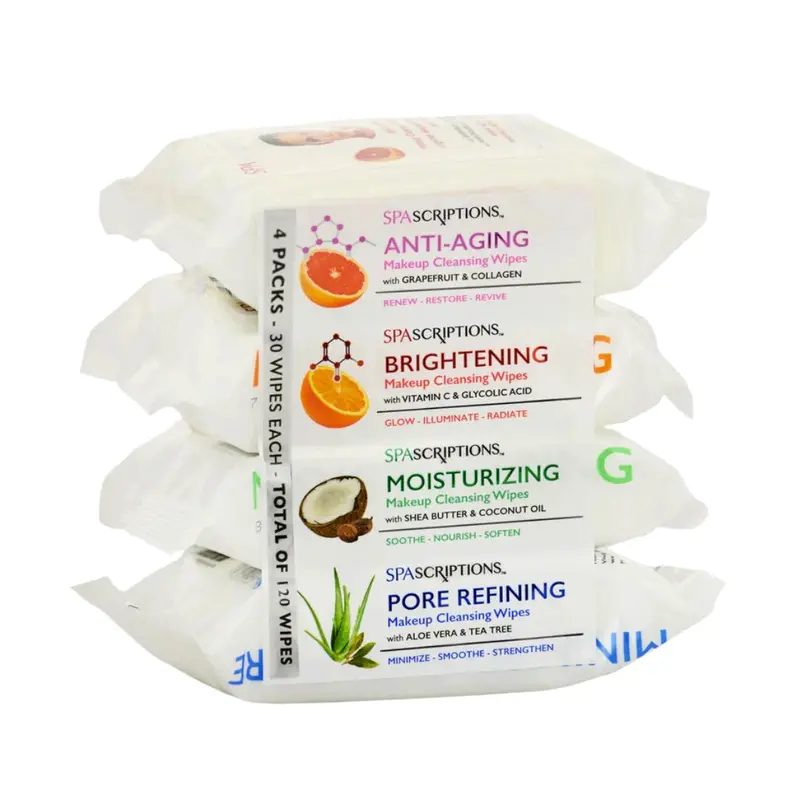 Spascriptions Anti-Aging, Brightening, Moisturizing & Pore Refining Cleansing Wipes – 120Ct 1