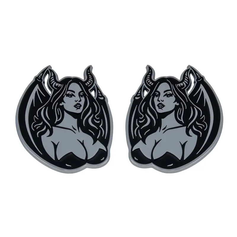 Succubus Emblem - Left & Right - Chrome 1