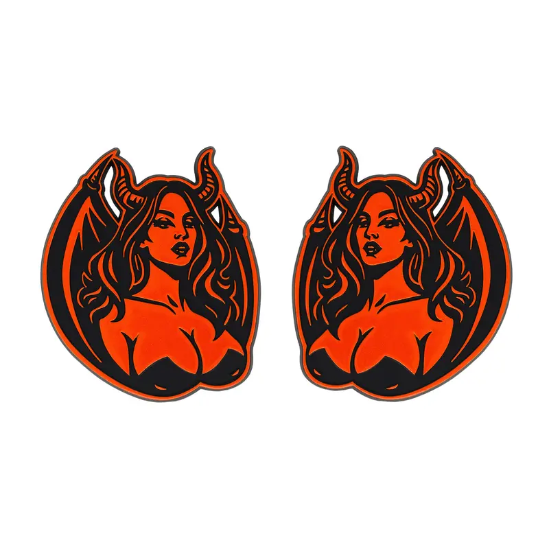 Succubus Emblem - Left & Right - Orange 1