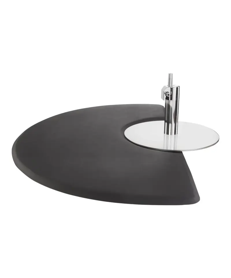 Super Soft Circular Salon Mat 3'X5' - Black 1
