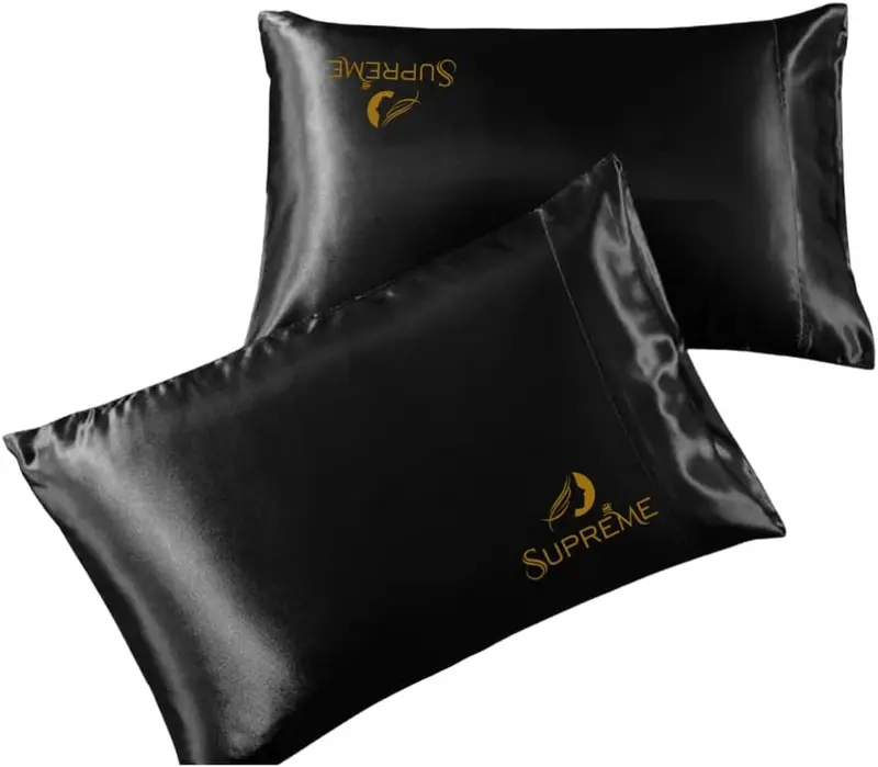 Supreme Hair & Beauty Luxury Satin Pillowcase- Black (2) 1