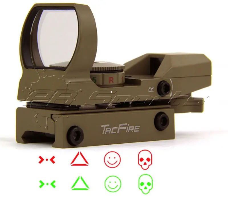 Tacfire Tactical Dual Illuminated Multi Retical Sight - Predator Edition - Fde 1