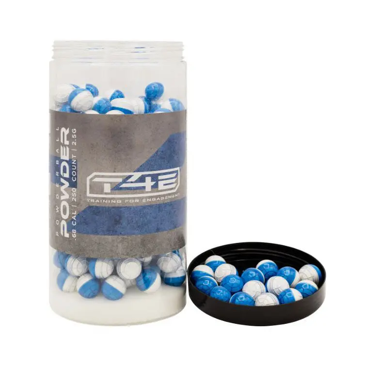 Umarex T4e .68 Cal Powder Balls - 250 Count Jar - Blue/White 1