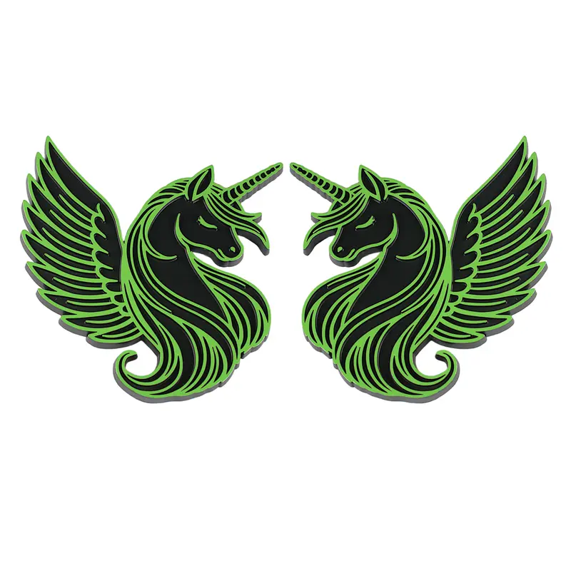Unicorn Emblem - Left And Right - Green 1