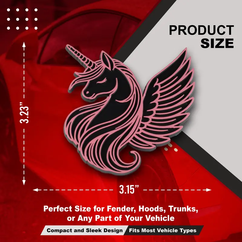 Unicorn Emblem - Left And Right - Pink 2