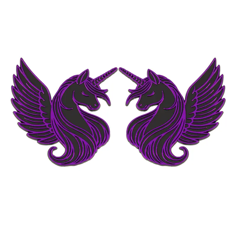 Unicorn Emblem - Left And Right - Purple 1