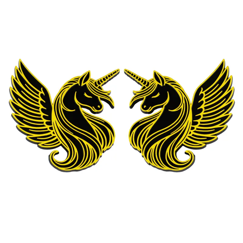Unicorn Emblem - Left And Right - Yellow 1