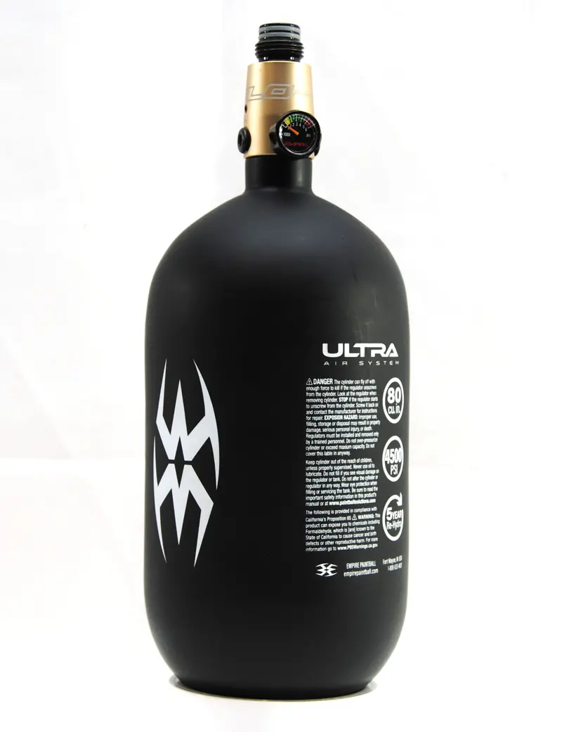 Used Empire 80Ci/4500Psi Ultra Air Tank - Black/Gold 1