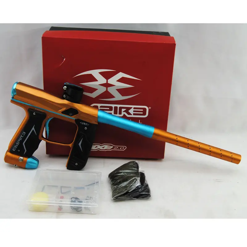 Used Empire Axe 2.0 Paintball Marker - Orange/Aqua 1