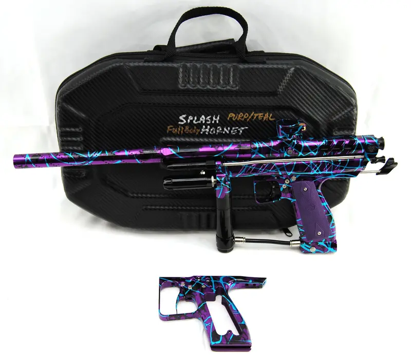 Used Inception Designs Full Body Hornet Autococker - Splash Purple/Teal 1